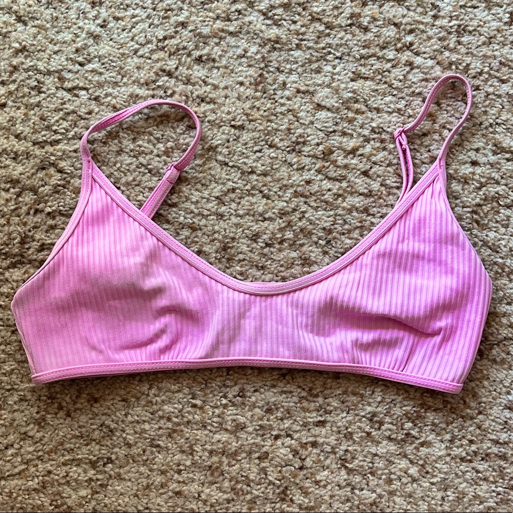 LA Hearts Ribbed Bikini Top